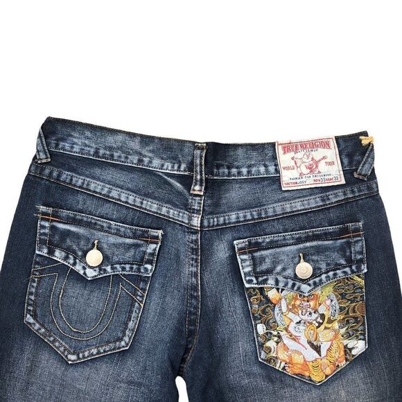 Brand New Vintage True Religion Embroidered Jeans Size 36 JOEY Blue - Picture 3 of 15